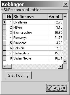 Trykk på knappen Lag skifter for å lage alle skiftene. Du vil få beskjed om hvor stort areal som er generert. Tegne skifter for hånd Se under forklaringen Tegning av figurer.