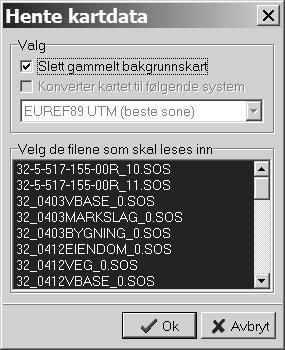 koordinatsystem før du sjekker koordinatene. Se Koordinatsystem på side 69 for en forklaring. 3. Vis det gamle kartet (med menyvalget Kart Kartnavn ) 4.