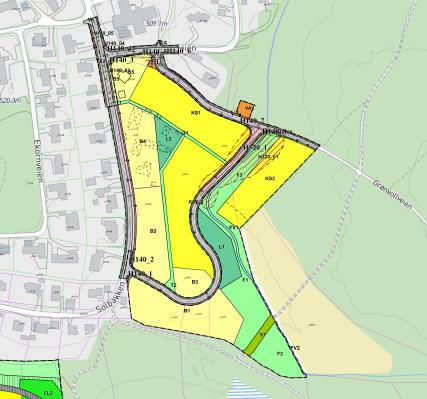 Sak 136/17 Kartutsnitt viser gjeldende plan. Planområdet har hatt to mindre endringer, med plan-id R99b og R99c. Disse innvirker ikke på omsøkte planendring, og skal fortsatt gjelde som vedtatt.