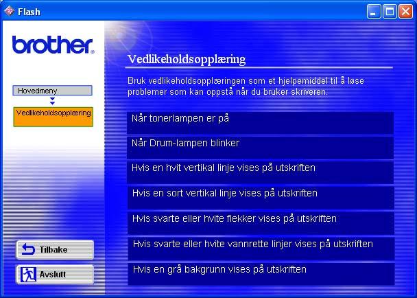 Rengjøring Rengjør innsiden og utsiden av skriveren regelmessig med en tørr, myk klut. Når du bytter tonerkassett eller trommelenheten, må du rengjøre innsiden av skriveren.