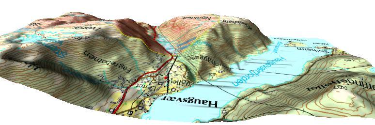 KONSESJONSSØKNAD - HAUGSVÆR SMÅKRAFTVERK 23 Tiltaket medfører ingen regulering i vassdraget, eller overføringer fra andre vassdrag. 2.2.3 RØRGATE Rørgatetraséen vil ha en lengde på rundt 850 m og en bredde på rundt 3 m.