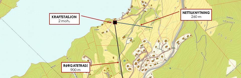 Midlertidig anleggsvei vil bli anlagt i forbindelse med legging av rørgaten. Bilde 8 E39 forbi inntaksområdet. Inntaket vil plasseres til venstre i bilde, bak parkeringsplassen 2.