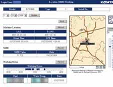 Med KOMTRAX kan du: Se når og hvor maskinen din er i jobb Få informasjon