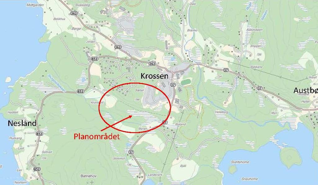 Vinje kommune ba planleggjar om å inkludere heile planen for bustadfeltet i planområdet. 3 1.1 Lokalisering Detaljreguleringsarbeid skal settast i gong på gnr/bnr 138/4, 147/2, 147/4 m.fl.