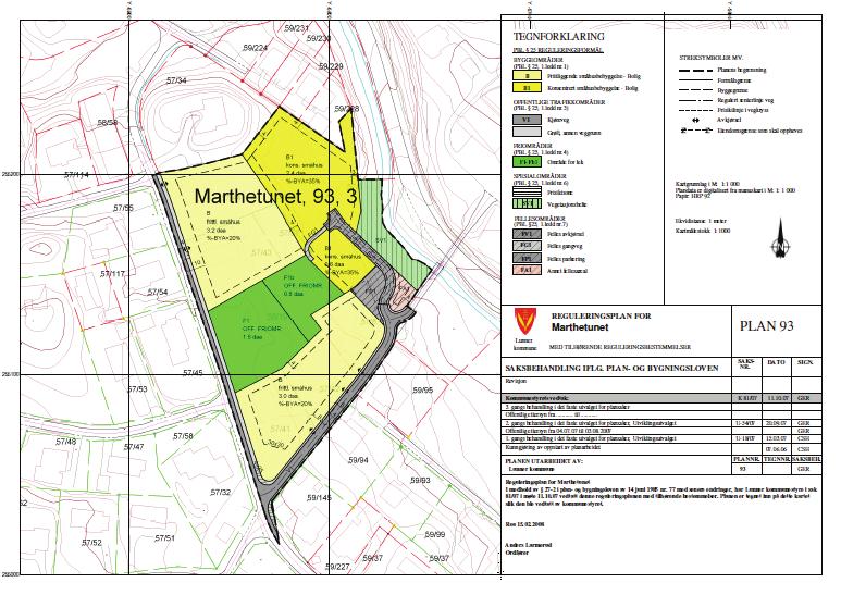 Sammendrag: Kommunen har mottatt forslag til mindre endring av reguleringsplan for Marthetunet på Roa. Endringene er av mindre karakter og er tilpasset et konkret byggeprosjekt som er på gang.