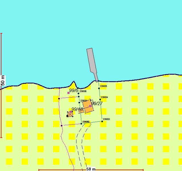 Fig. 4. Utsnitt av kommuneplan Kommuneplanen åpner for brygger inntil 12 m 2 i område for LNF med spredt fritidsbebyggelse. I områder med spredt boligbebyggelse finnes ikke tilsvarende regel.