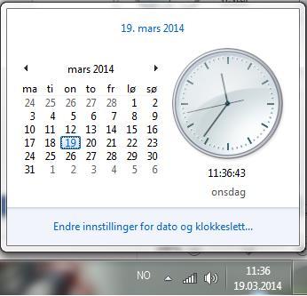 Klokkeslett og dato Kontroller at klokkeslett og dato er riktig innstilt.