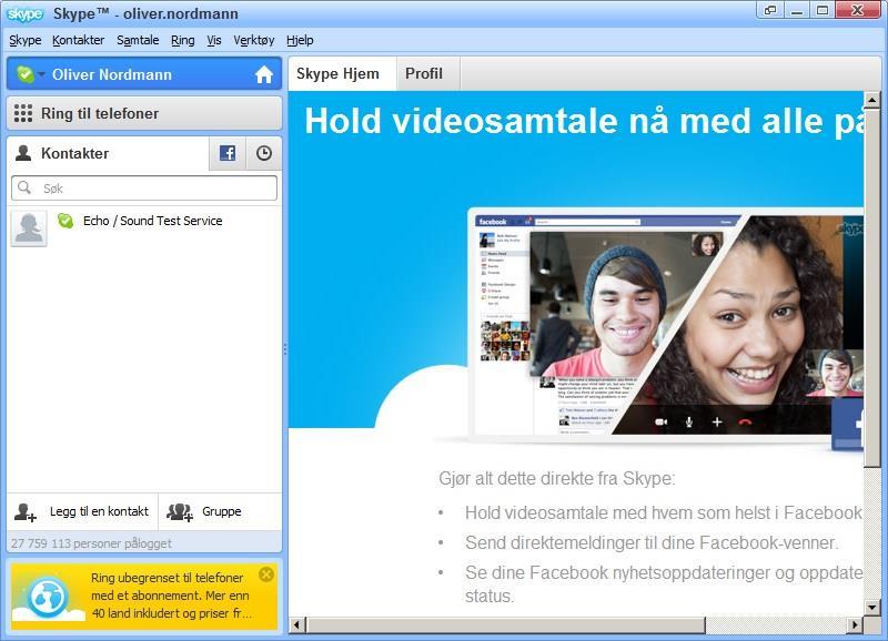 Nå følger en rekke punkter man må gå gjennom: Velg språk og trykk på Jeg samtykker neste. Klikk vekk haken på Installer Skype Klikk-og-ring og trykk Fortsett.