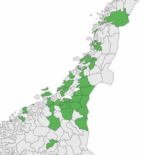 38 kommuner Alstadhaug Bjugn Brønnøy Fræna Frøya Hemne Hitra Høylandet Inderøy Klæbu Kristiansund Levanger Malvik Melhus Meråker Foto: Andrew David Hazy