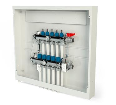 Skapbunnen er utstyrt med dreneringsstuss, slik at eventuelt lekkasjevann dreneres til et synlig sted. Skapet er laget av 1 mm pulverlakkert stålplate, RAL 9016.