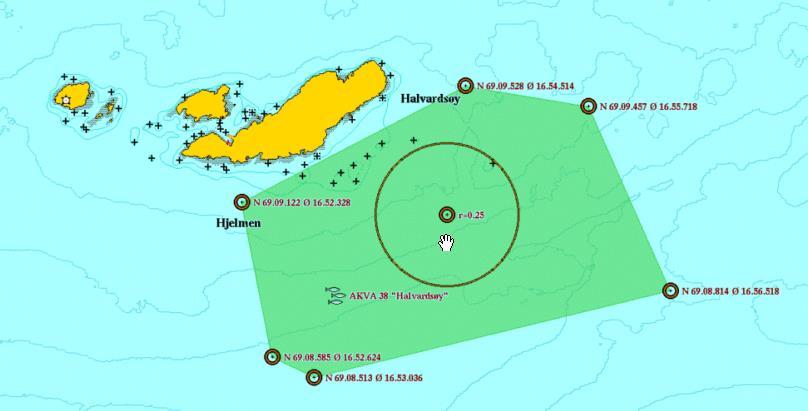 Kommune Tranøy Nummer 1927-A1 Hallvarsøy NFFF område Akva 3,75 Innspillsgruppe akva Ny lokalitet sør for Hallvardsøy i Tranøy kommune.