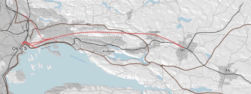 Trasékorridor for Follobanen Arealplan: Asplan Viak Prosjektet er delt inn i flere delprosjekter: Innføring til Oslo S: Aas-Jakobsen