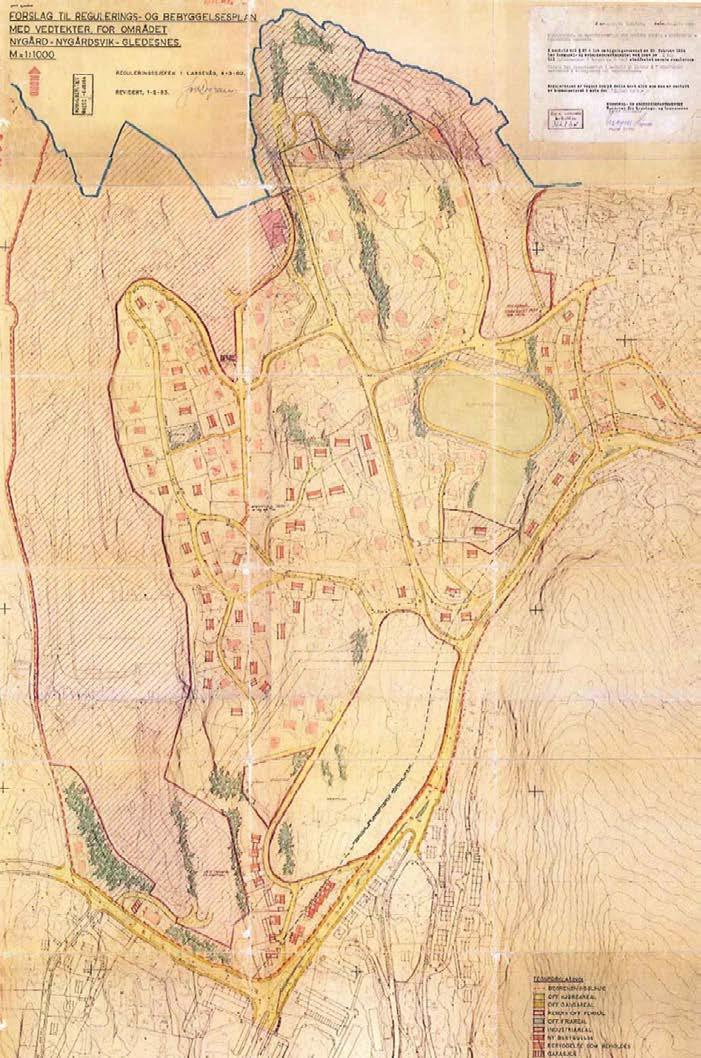 Fig. 3.2 Gjeldende reguleringsplan (plannummer 40260000). Tilgrensende planer Laksevåg.