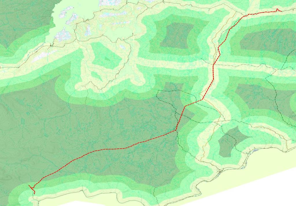Konsekvensutredning for reingjerde mellom Rv 98 Ifjord - Darjohka 8 1.5.1 Gjerde som naturinngrep Området der gjerder foreslås ligger i både inngrepsfri soner 1, 2 og villmarkspregede område.