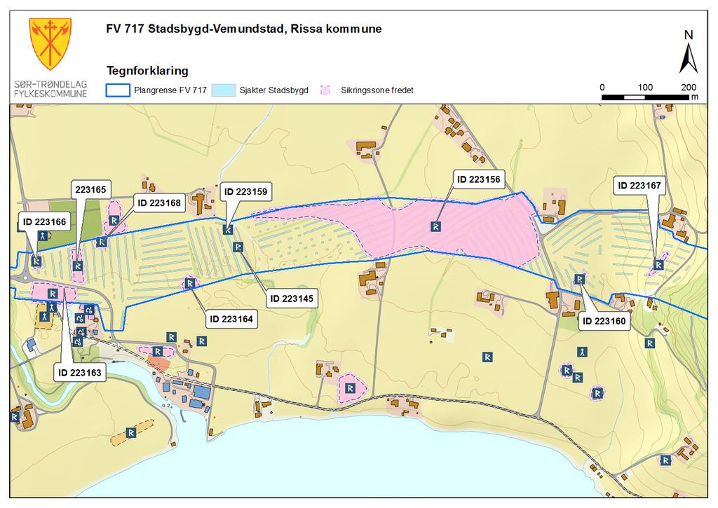 Lokalitetsbeskrivelser Det ble registrert 10 lokaliteter i planområdet. Alle lokalitetene ligger på Stadsbygd. Lokalitetene består av bosetningsspor, dyrkingsflater og kokegroper.