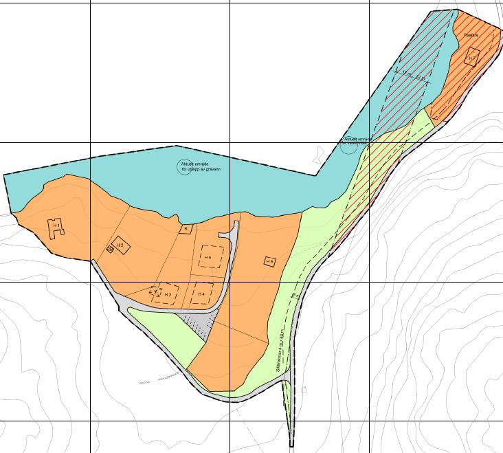 sammen ca 16,2 daa, friluftsområde i vassdrag utgjør ca 11,7 daa, byggeområde for renseanlegg ca 53 m 2, skogbruksområdene utgjør ca 6,0 daa, parkeringsområdet utgjør ca 320 m 2, den offentlige