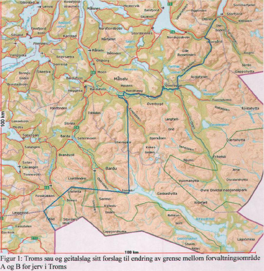 Begrunnelsen for forslaget er at vi i Troms har overoppfylt bestandsmålet for jerv i region 8 bare i Målselv kommune.