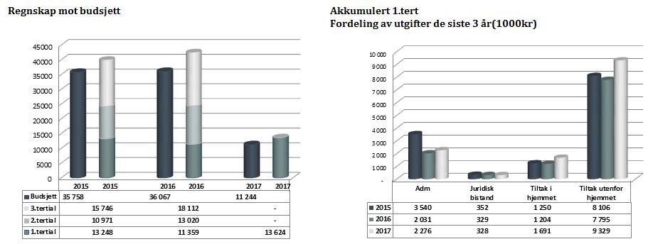 Tjenesten har ett relativt stort antall ungdommer på ettervern. En ser at tjenesten har ganske omfattende ettervern, med relativt høye kostnader.