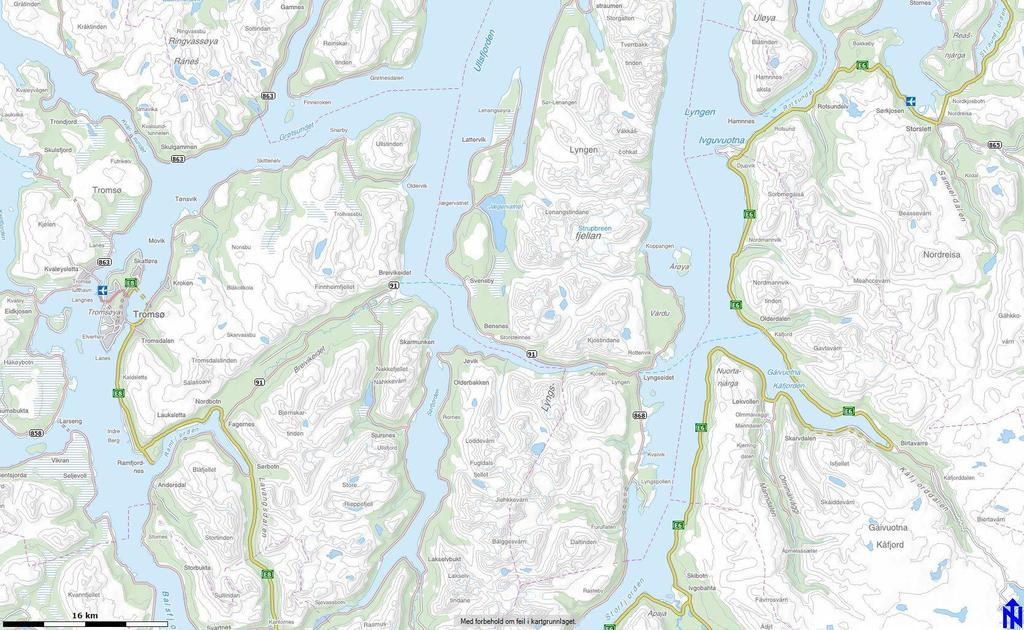 Reguleringsplan for Samuelsberg, Kåfjord kommune Områdeplan REGULERINGSBESKRIVELSE Storslett Tromsø Olderdalen Lyngseidet Reguleringsområdet Offentlig