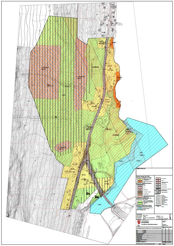 Sammendrag Fig. 1 - Reguleringsforslag Avgrensning Planforslaget omfatter bebyggelsen i Samuelsberg på strekningen kaianlegg i nord til tunnelinnslag i sør (ca.