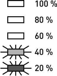 LED-lysene angir ladestatusen i trinn på 20 %. Trykk en gang til på knappen for å slå av EFOY OG!. Kontroller at EFOY GO!