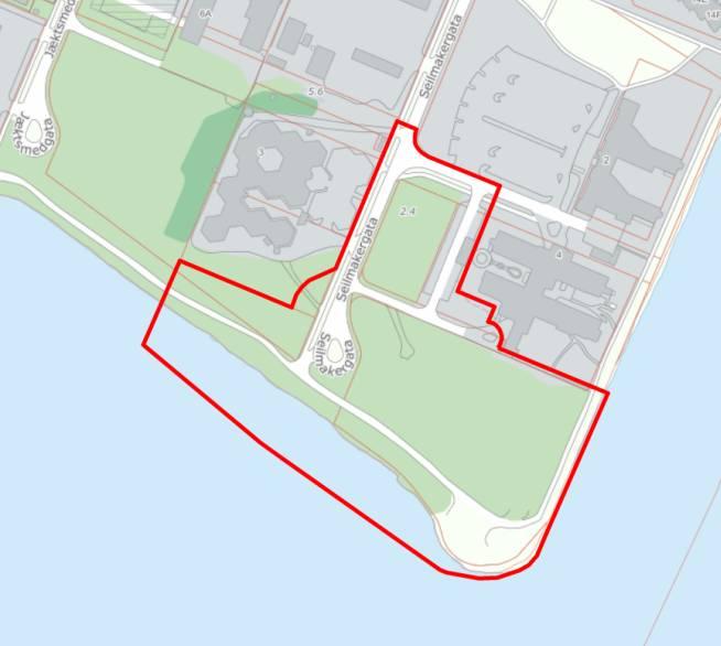 2 Planstatus Kommunedelplan I kommunedelplan Sentrum er aktuelt tomteareal avsatt til byggeområde, med grøntareal (friområde) mellom byggeområde og sjø-/elvekant.