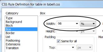 Velg Tag som Selector Type og Table som Selector Name. OK.