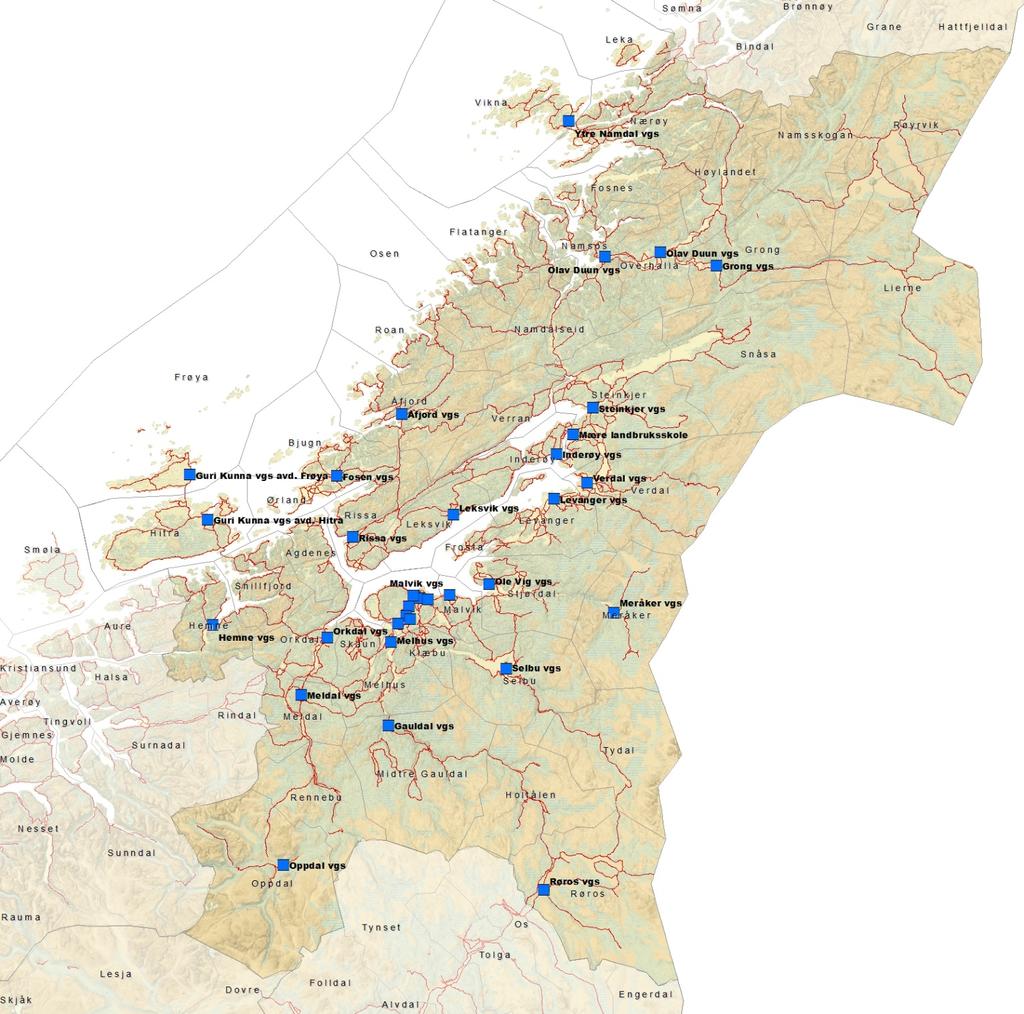 TRØNDELAG FYLKESKOMMUNE: Driftsbudsjett 5,8 mrd Investeringer ca 1,5 mrd 4700 ansatte 32