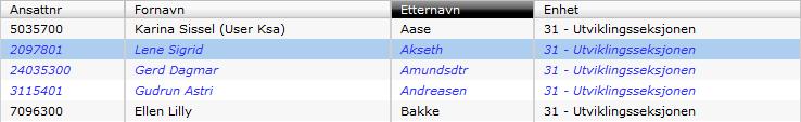 For å søke etter ansatte med startdato og sluttdato: 1. Huk av for Inkluder ansatte med stillinger med startdato og sluttdato i perioden 2. Velg Fra og Til dato 3.