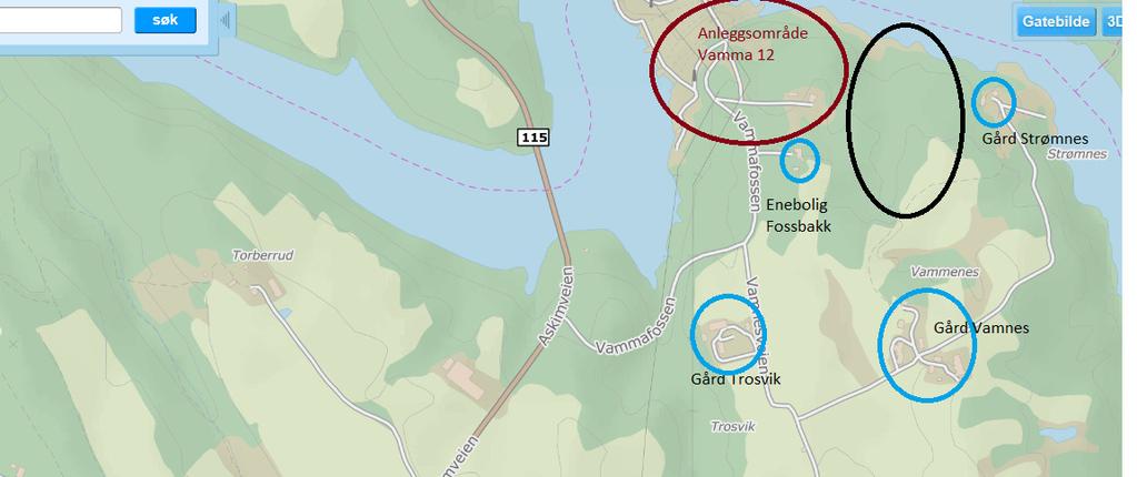 Deponi Vamnes Figur 3: Planområdet ligger langs Glomma, mellom Askim sentrum og Meieribyen i Skiptvet og er merket med sort sirkel.