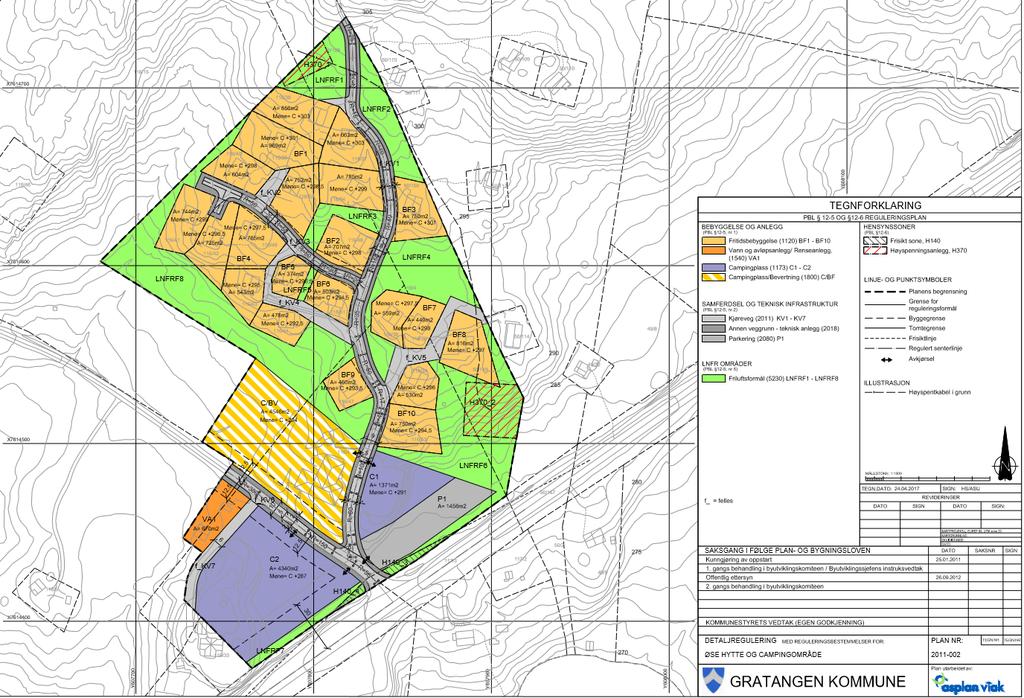 8. BESKRIVELSE AV PLANFORSLAGET Forslag til reguleringsplan Planen omfatter eksisterende hyttebebyggelse og campingplass samt anlegg for bevertning.