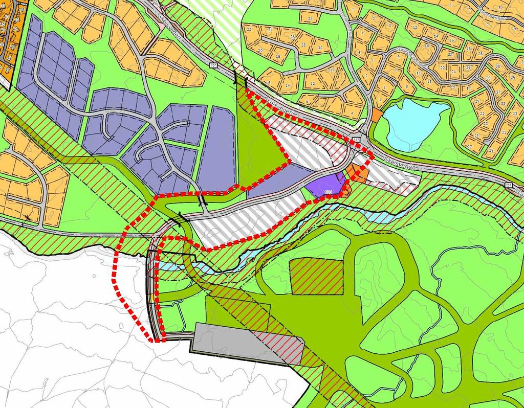 PLANPROGRAM 7 (19) Det er også slik at endringer i vegtrase vil påvirke utbyggings- og parkeringsområdene innenfor det varslede planområdet, og det må sees på arrondering og avgrensning av disse på