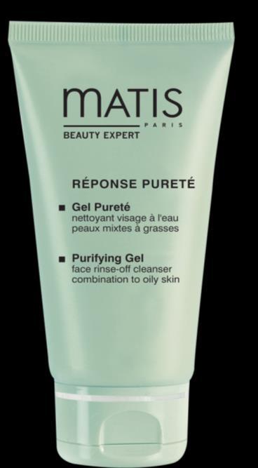 RÉPONSE PURETÉ - PURIFYING GEL Special cleanser for combination to oily skin KONSISTENS: En transparent vannbasert rensegelé som omdannes til et kremet skum i kontakt med vann.