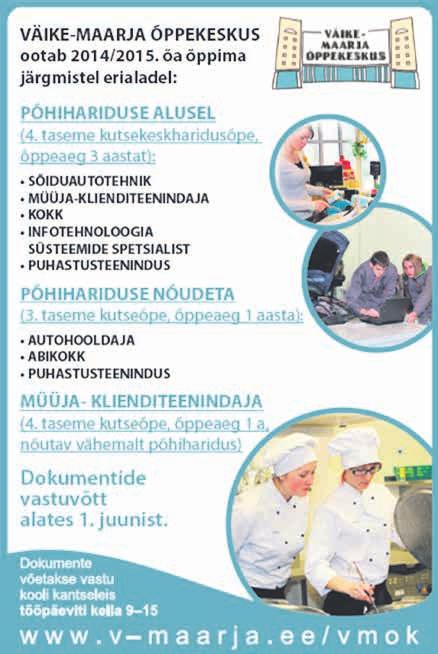 Mai 04.a. PIIRKIIRUSEL ON PÕHJUS! 7 (63) Laekvere Valla Sõnumid 5 Vastavalt Haridus- ja Teadusministeeriumi ministri käskkirjale.