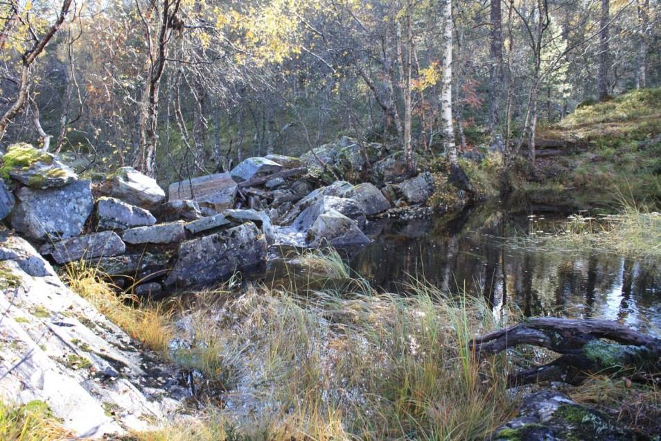 Ved østenden til vatnet der den gamle dammen står, skal det byggast ein betongdam med steinplastring nedstrøms, lengde 12 meter og høgde 3 meter.