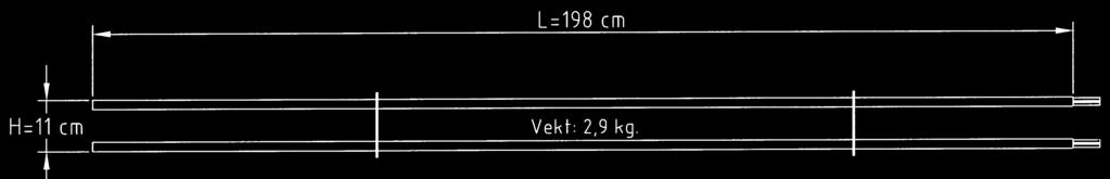 Lengde 198 cm CC hull PROFILERTE Knekk Mat.dim. PLATETAK Vekt Avstand profilbunn til avstand (A) høyde (B) Galv. pr. stk.