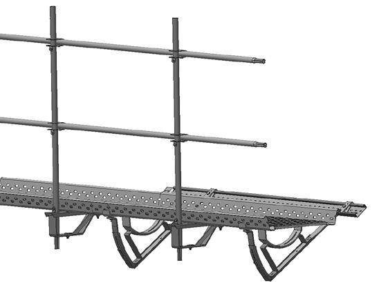 5 FEIEPLATÅ, PIPEPLATTFORM OG TAKBROSYSTEMER Rekkverksstolpe TBR 105 Støttepakke TBR S-403 REKKVERKSTOLPE Rekkverksstolpe TBR 105, Støttepakke TBR S-403 og Gelender SN G-12 ferdig montert på