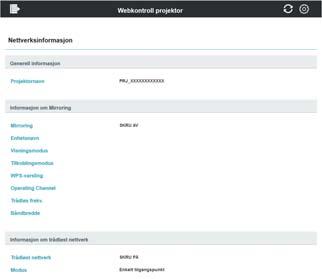 3. Webkontroll 3.1 Webkontroll projektor 3.1.1 Logginn For å bruke funksjonen Webkontroll projektor må du logge inn med navn og passord.