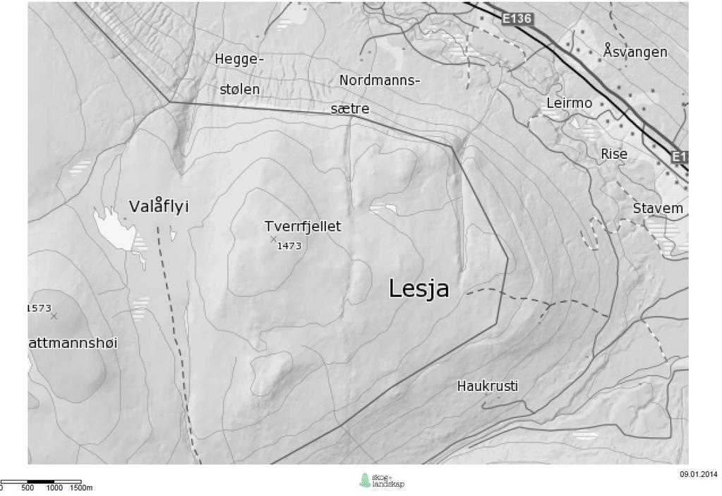 Transporten skal skje frå elgbana ved Lordalsmunningen (utanfor verneområdet) over Tverrfjellet til Vålåvatnet.