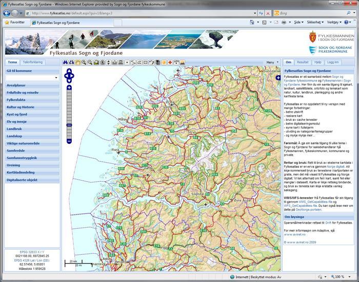 Fylkesatlas i ny versjon (Adaptive2) www.fylkesatlas.no er frå 06.05.2010 oppgradert til ny versjon (basert på Adaptive2). Overgangen til ny teknologi har ført til store endringar/betringar.