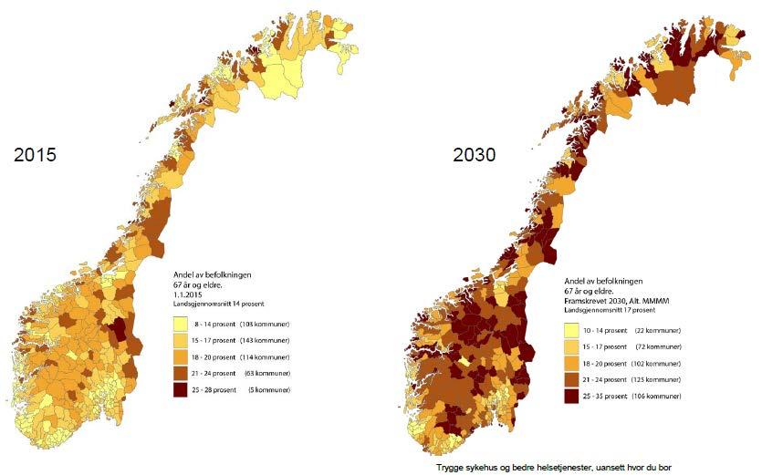 Befolkningsutvikling - kommunar med