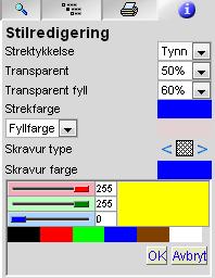 Når du drar i et objekt får du samtidig fram en forenklet versjon som viser hvordan resultatet vil bli etter du slipper musknappen: Når du klikker et objekt for å endre geometrien, så får du