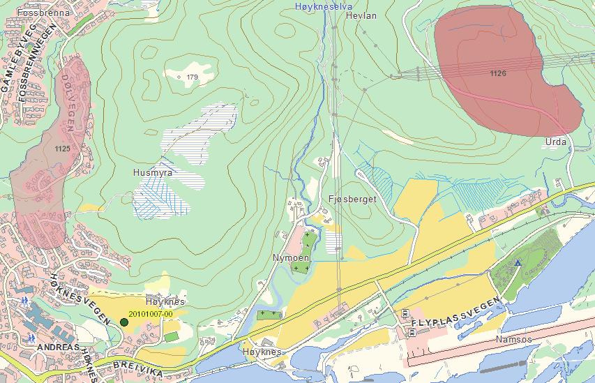 Dokumentnr.: 20110778-00-2-R Side: 9 3.2 Kvikkleiresoner Det er to kvikkleiresoner i nærheten av vegprosjektet, 1125 Husmyra og 1126 Urda. De to sonene er plassert i henholdsvis i risikoklasse 3 og 2.