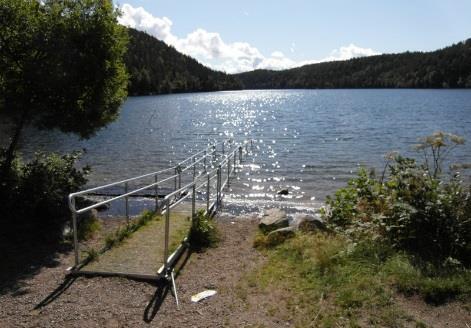 Figur 11: Badeplasser kan tilpasses funksjonshemmede ved etablering av en rampe ut i vannet. 4.1.2. Grill - og bålplasser Grill- og bålplasser kan utformes på mange ulike måter.