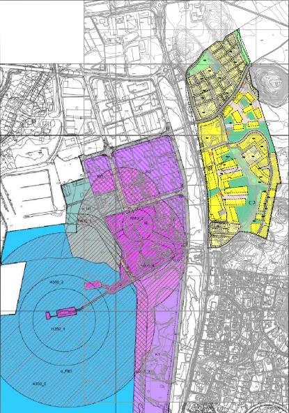 Utvidelsen er planlagt med støyskjerming mot planområdet. Planlagt utbygging av området vil for øvrig skape noe trafikk internt i området. 1.3.
