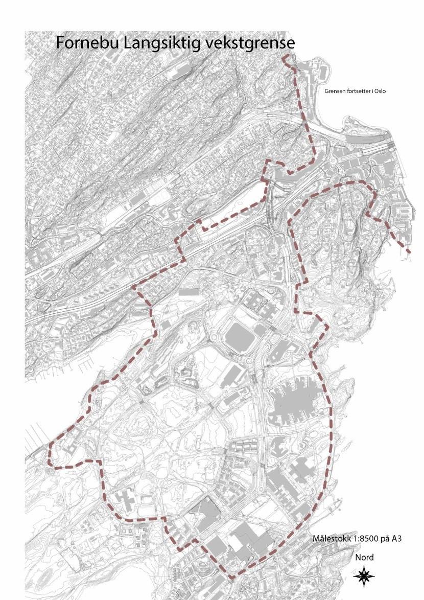 Bekkestua På Bekkestua er vekstgrensen lagt hovedsakelig i tråd med gjeldende kommuneplan.