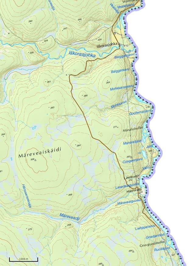 Ánárjohka: Dorvonjárga-Helligskogen Kart 3 av 7 A10 A11 A12 Eller