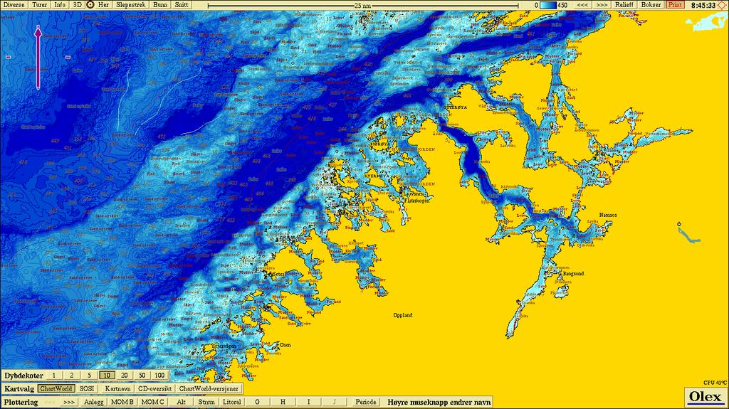 Figur 2.1: Oversiktskart over deler av trøndelagskysten, med undersøkelsesområdet ved Raudøya innrammet. Lenger nord ses Namsenfjorden.