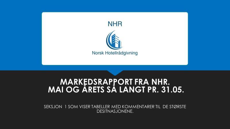 Kjære kontakt. NHR s markedsrapport for mai og året så langt i 217 er i din besittelse med dette dokumentet. Det er mitt håp at du har nytte av den informasjonen som gis i rapporten.