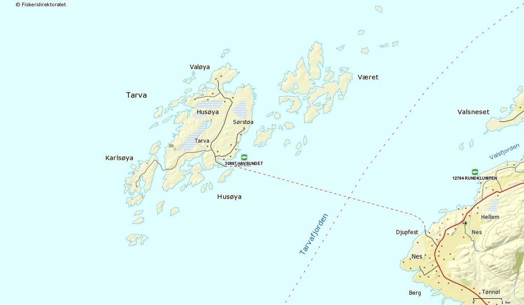 2. Materiale og metode 2.1 Område og stasjonsvalg Lokaliteten Havsundet ligger i Bjugn kommune, rett nord for Tarvafjorden (figur 1 og 2).